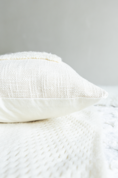 Personalized Artisan Punch Needle Pillow Covers- Cream