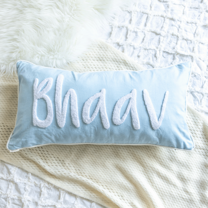 Bespoke Punch Needle Embroidered Cushion Covers- Baby Blue