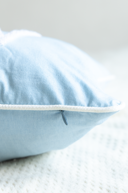 Bespoke Punch Needle Embroidered Cushion Covers- Baby Blue