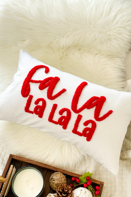 Christmas Pillow Covers with Punch Needle Embroidery