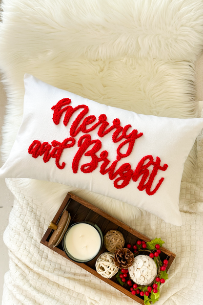 Christmas Pillow Covers with Punch Needle Embroidery