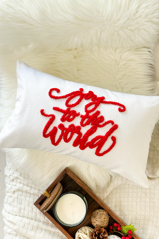 Christmas Pillow Covers with Punch Needle Embroidery