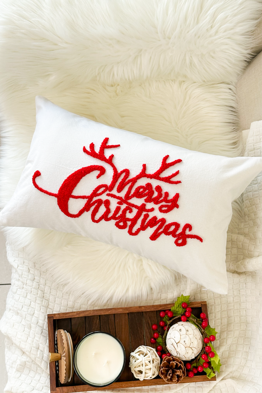 Christmas Pillow Covers with Punch Needle Embroidery