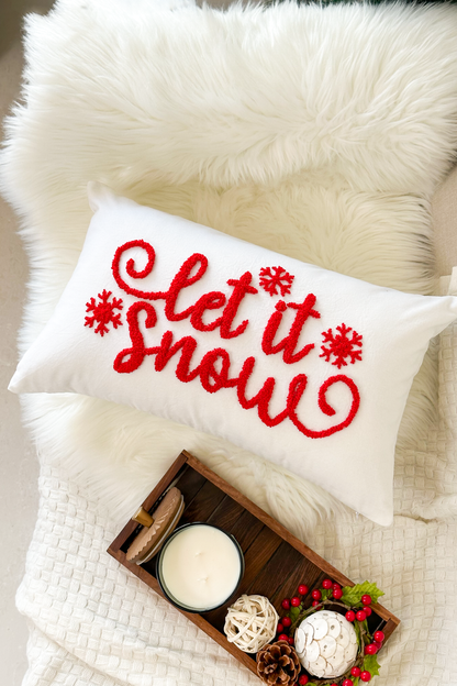 Christmas Pillow Covers with Punch Needle Embroidery