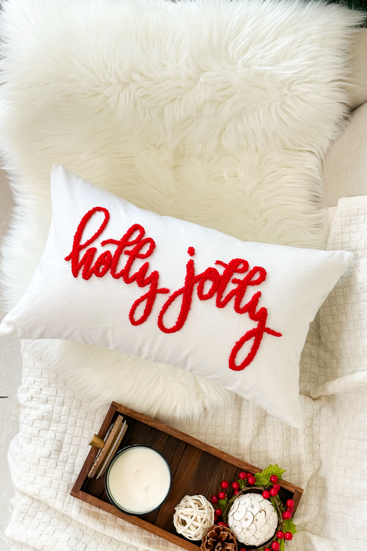 Christmas Pillow Covers with Punch Needle Embroidery