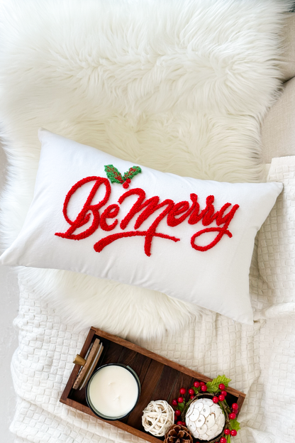 Christmas Pillow Covers with Punch Needle Embroidery