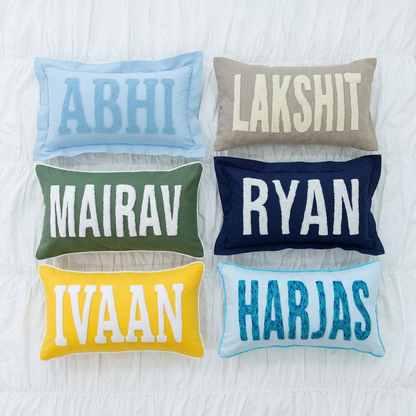 Monogrammed Punch Needle Pillow Covers- Dark Blue