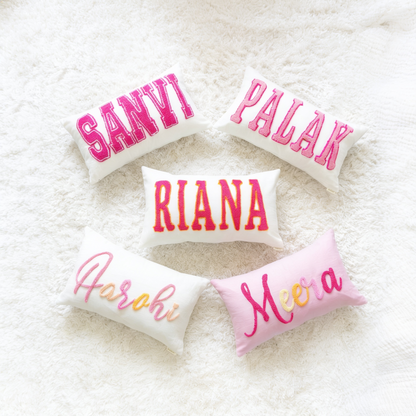 Personalized Throw Pillow Covers with Punch Needle Design- White