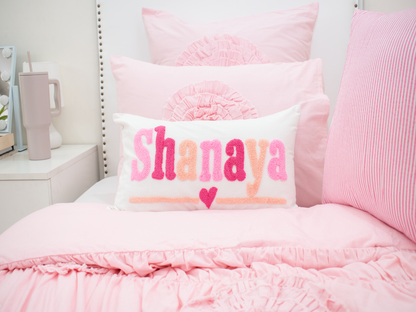 Handmade Personalized Punch Needle Cushion Cover- Off White