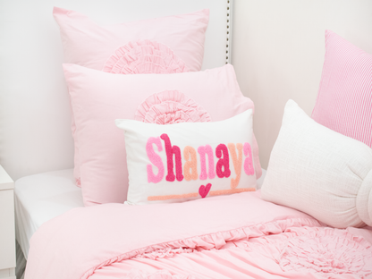 Handmade Personalized Punch Needle Cushion Cover- Off White