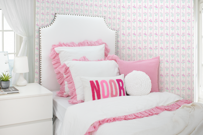 Personalized Punch Needle Pillow Cover- Pinks