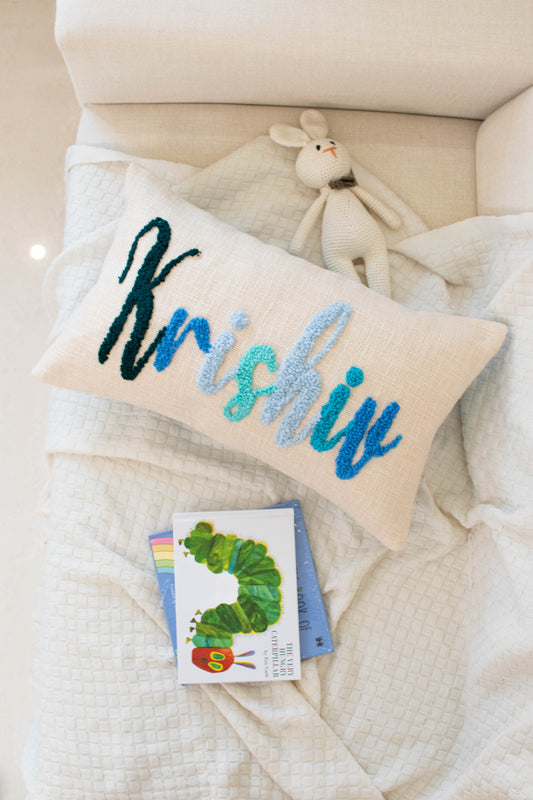 Personalized 2 Sided Pillow Cover with colored Back- PRE SELECTED