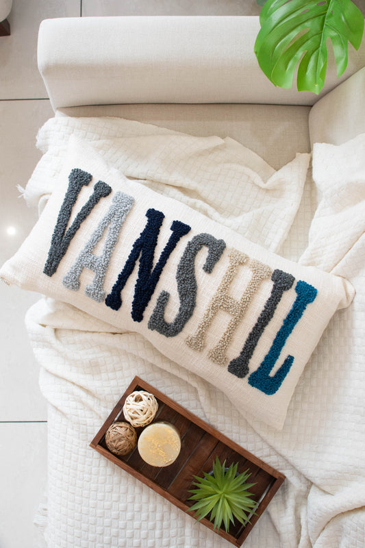 Personalized 2 Sided Pillow Cover with colored Back- PRE SELECTED