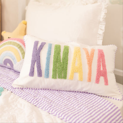 Personalized Pillow Covers with Punch Needle Embroidery- Magical Unicorns