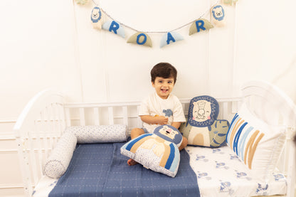 Wild & Free Lions Applique Cotton Blanket for Baby with Kantha Work