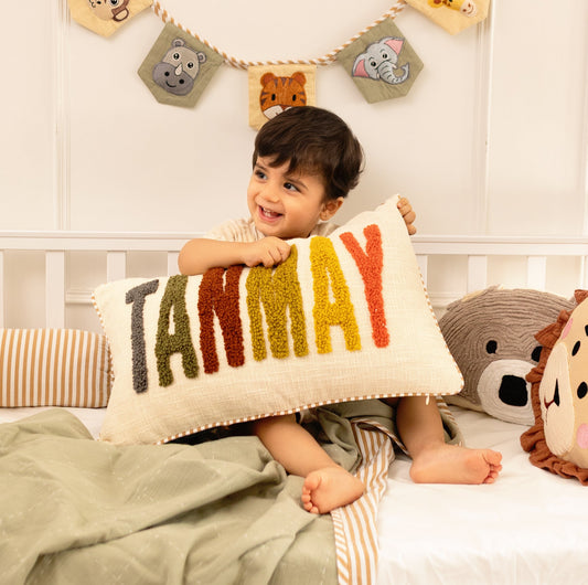 Personalized Pillow Covers with Punch Needle Embroidery- Jeep Jungle Safari