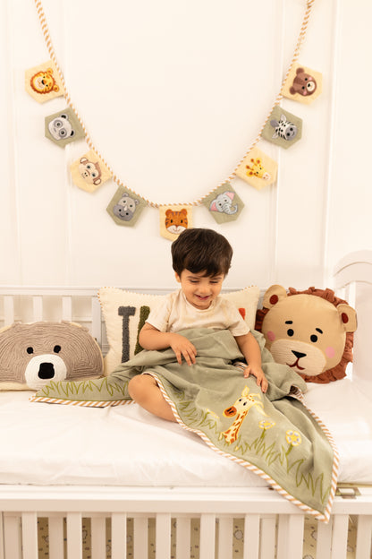 Personalized Pillow Covers with Punch Needle Embroidery- Jeep Jungle Safari