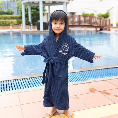 Monogram Emblem Waffle Bath Robe