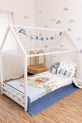 Wild & Free Lions Applique Cotton Quilt for Kids with Kantha Work