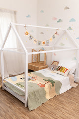 Jeep Jungle Safari Applique Cotton Quilt for Kids with Kantha Work