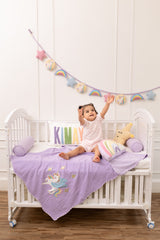 Magical Unicorns Applique Cotton Blanket for Baby with Kantha Work