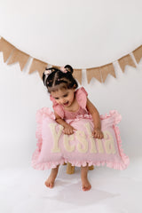 Personalized Pillow Cover with Ruffles