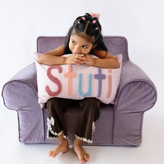 Personalized Punch Needle Pillow Covers for Gifts- Baby Pink