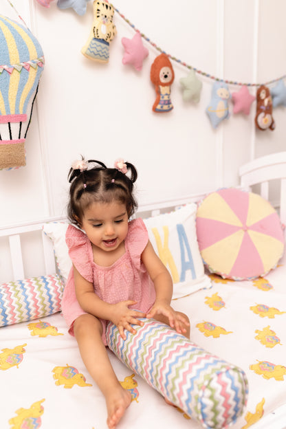 Carnival Applique Cotton Blanket for Baby with Kantha Work