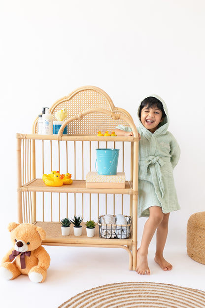 Personalized Organic Wrinkle Muslin Bath Robe, 4 Layer