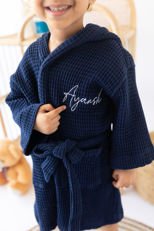 Personalized Organic Waffle Bath Robe