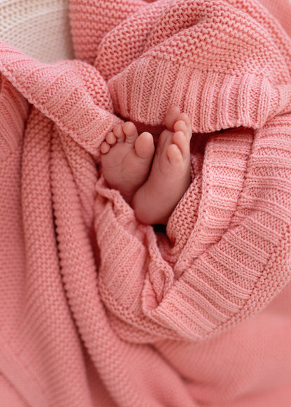 Custom Name Knitted Baby Blankets- 100% Cotton