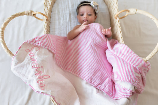 Two Sided Blankets, Organic Checks and Stripes, 3 Layer