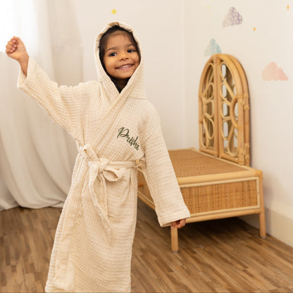 Waffle Weave Bath Robes for Girls