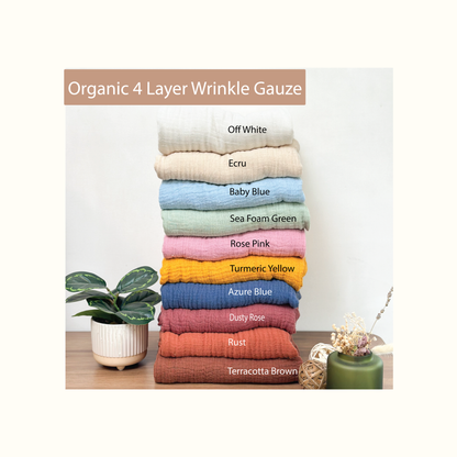 Personalized Organic Wrinkle Muslin Bath Robe, 4 Layer