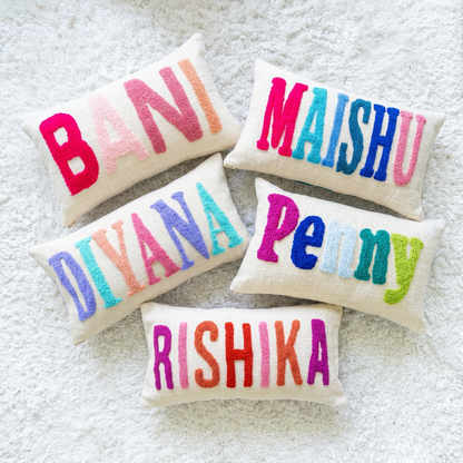 Personalized Punch Needle Pillow Covers for Gifts- Dark Teal
