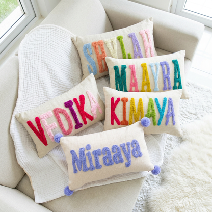 Custom Punch Needle Accent Pillow Covers- Baby Blue